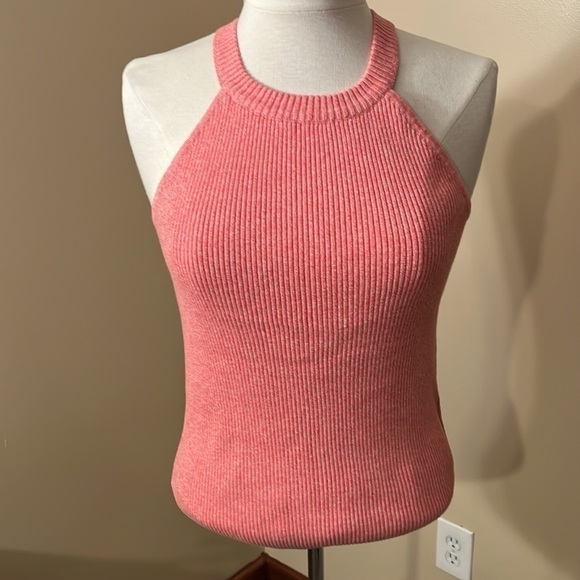 PrAna Pyper Peach Gerberas Halter Sweater Sz M EUC - Picture 6 of 8